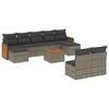 vidaXL Salon de jardin avec coussins 10 pcs gris r&eacute;sine tress&eacute;e