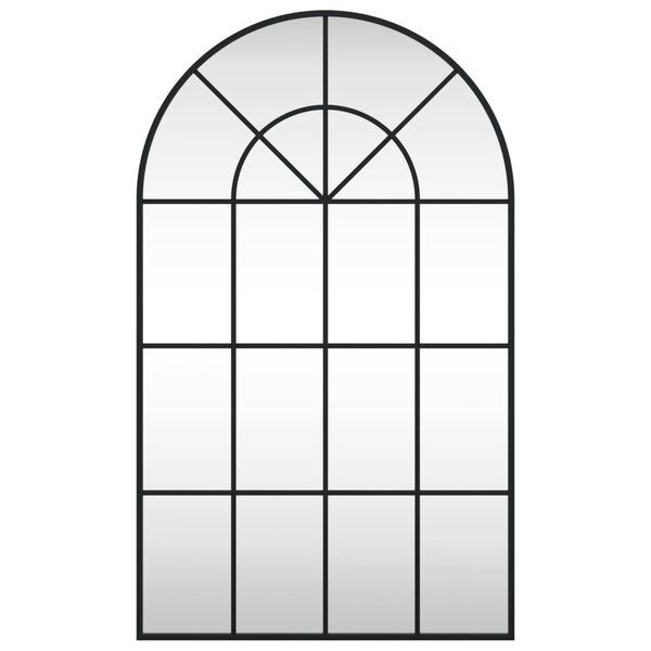 vidaXL Miroir mural noir 60x100 cm arche fer