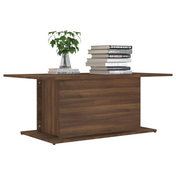 vidaXL Table basse ch&ecirc;ne marron 102x55,5x40 cm bois d'ing&eacute;nierie