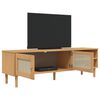 vidaXL Meuble TV SENJA aspect rotin marron 158x40x49cm bois massif pin