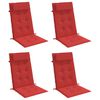 vidaXL Coussins de chaise &agrave; dossier haut lot de 4 rouge tissu oxford