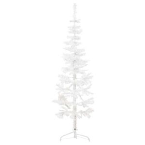 vidaXL Demi sapin de No&euml;l artificiel mince avec support Blanc 180 cm