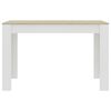 vidaXL Table &agrave; d&icirc;ner Blanc et ch&ecirc;ne sonoma 120 x 60 x 76 cm Agglom&eacute;r&eacute;