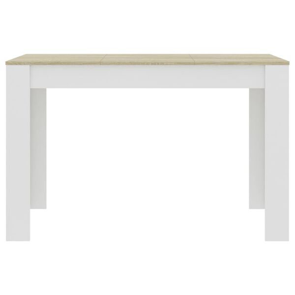 vidaXL Table &agrave; d&icirc;ner Blanc et ch&ecirc;ne sonoma 120 x 60 x 76 cm Agglom&eacute;r&eacute;