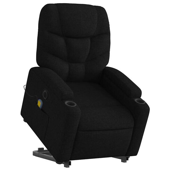 vidaXL Fauteuil inclinable de massage électrique noir tissu