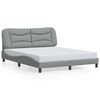 vidaXL Cadre de lit avec LED sans matelas Hvar gris clair 152x203 cm tissu