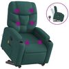 vidaXL Fauteuil inclinable de massage vert fonc&eacute; tissu