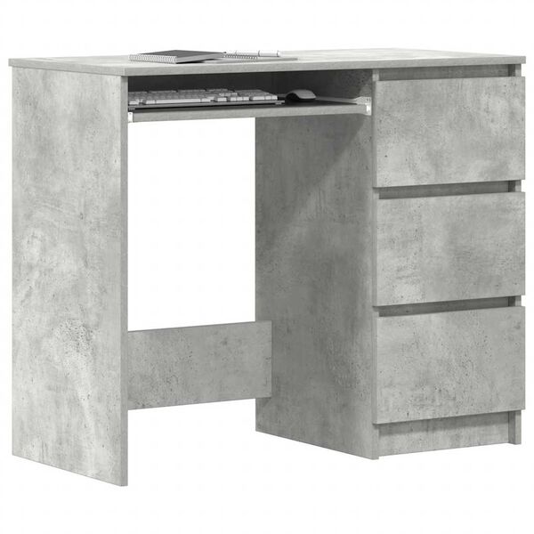 vidaXL Bureau Gris b&eacute;ton 90x45x76 cm Bois d&rsquo;ing&eacute;nierie