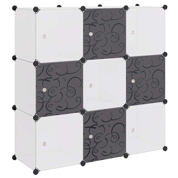 vidaXL Organisateur de rangement cube avec 9 compartiments Noir/Blanc