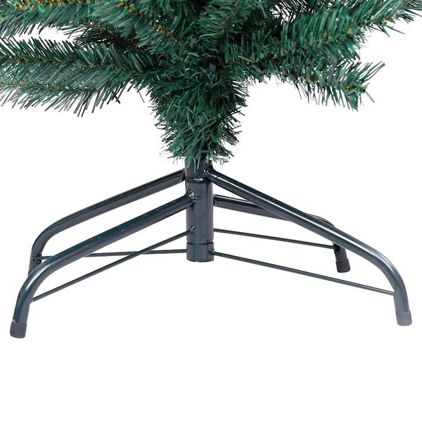 vidaXL Sapin de No&euml;l artificiel mince pr&eacute;-&eacute;clair&eacute; et boules vert 120cm