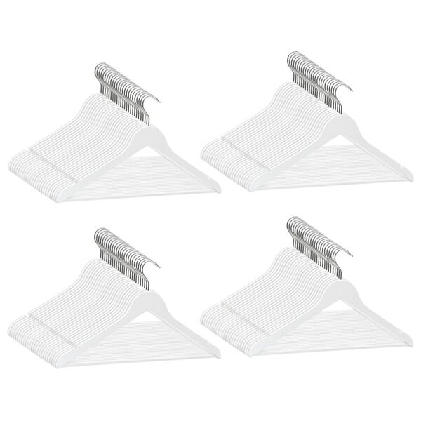 vidaXL Cintres antid&eacute;rapants 100 pcs Blanc Bois dur