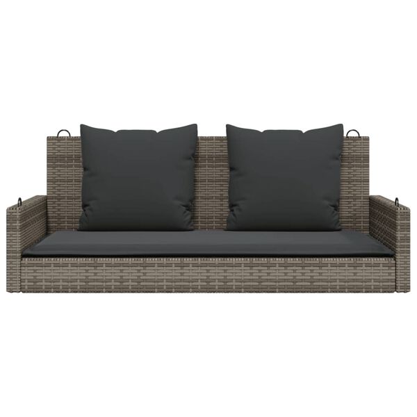 vidaXL Balancelle avec coussins gris 119x56x48 cm résine tressée