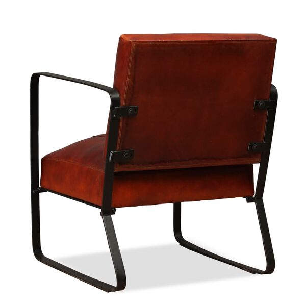 vidaXL Fauteuil marron cuir véritable