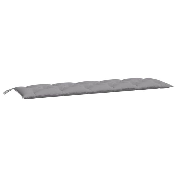 vidaXL Coussins de banc jardin lot de 2 gris 180x50x7 cm tissu Oxford