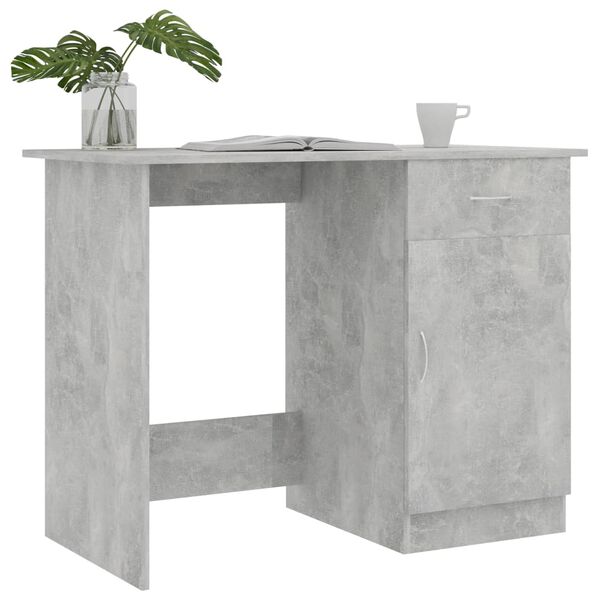 vidaXL Bureau Gris béton 100x50x76 cm Bois d’ingénierie