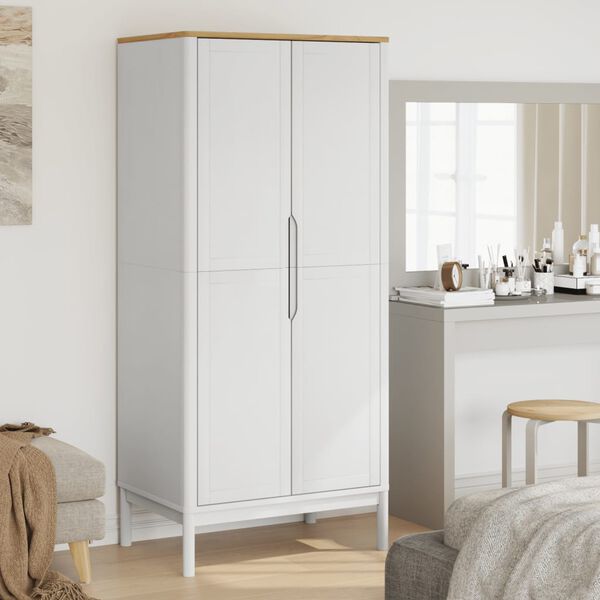 vidaXL Garde-robe FLORO blanc 77x53x171 cm bois massif de pin
