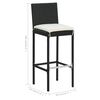 vidaXL Ensemble de bar de jardin avec coussins 5 pcs Noir