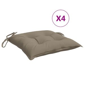 vidaXL Coussins de chaise lot de 4 taupe 40x40x7 cm tissu oxford