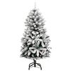 vidaXL Sapin de No&euml;l artificiel &agrave; charni&egrave;res 150 LED neige floqu&eacute;e