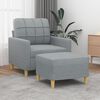vidaXL Fauteuil avec repose-pied Gris clair 60 cm Tissu