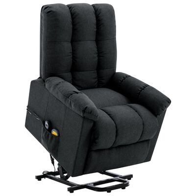 vidaXL Fauteuil de massage inclinable gris foncé tissu