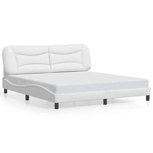 vidaXL Cadre de lit sans matelas Hvar blanc 193x203 cm similicuir