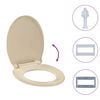 vidaXL Si&egrave;ge de toilette &agrave; fermeture en douceur Beige Ovale