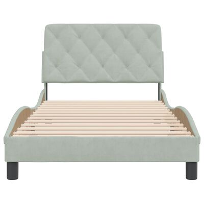 vidaXL Cadre de lit sans matelas gris clair 100x190 cm velours