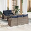 vidaXL Ensemble de Canap&eacute;s avec coussin 6 pcs Gris et marine polyrotin