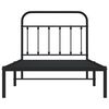 vidaXL Cadre de lit métal sans matelas avec tête de lit noir 100x190cm