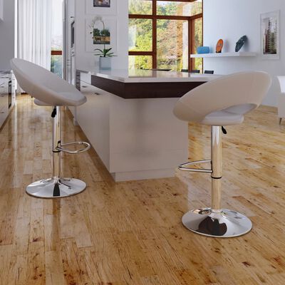 vidaXL Tabourets de bar lot de 2 blanc similicuir