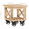 vidaXL Table d'appoint avec roues 40x40x42 cm Bois de manguier brut