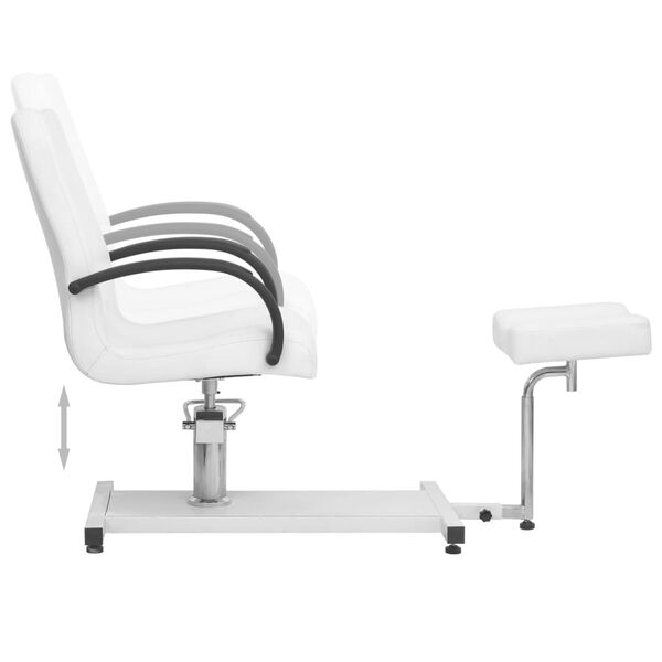 vidaXL Fauteuil de massage et repose-pied Blanc 127x60x98cm Similicuir