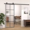 vidaXL Porte coulissante Aluminium et verre ESG 76x205 cm Noir