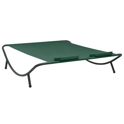 vidaXL Lit de repos d'extérieur tissu vert