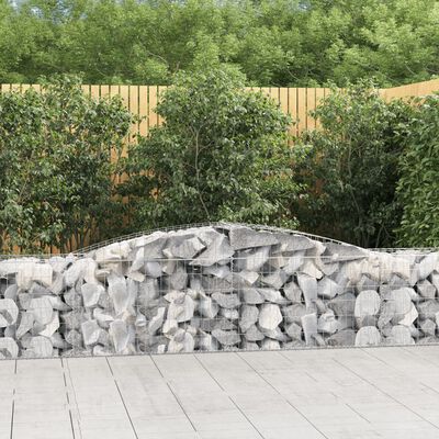 vidaXL Panier de gabions arqué 400x50x60/80 cm Fer galvanisé