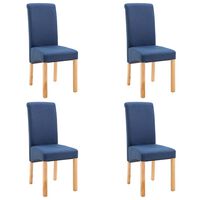 vidaXL Chaises à manger lot de 4 bleu tissu