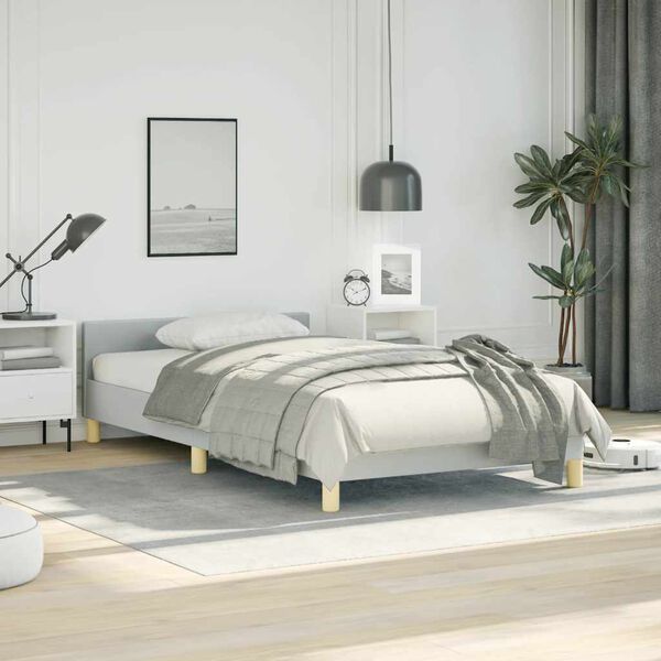 vidaXL Cadre de lit sans matelas gris clair double XL tissu