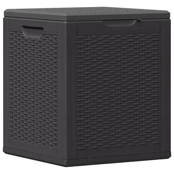 vidaXL Boîte de rangement de jardin 90 L Noir PP Rotin