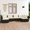 vidaXL Salon de jardin 6 pcs avec coussins R&eacute;sine tress&eacute;e Noir