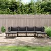 vidaXL Salon de jardin 6 pcs avec coussins anthracite r&eacute;sine tress&eacute;e