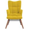 vidaXL Chaise &agrave; bascule avec repose-pied Jaune moutarde Velours