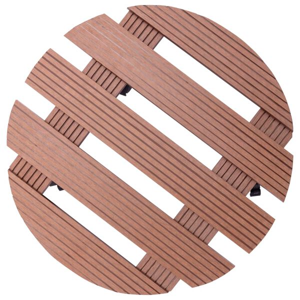 vidaXL Chariots &agrave; plantes 4 pcs Marron &Oslash;30x7,5 cm WPC