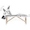 vidaXL Table de massage pliable 4 zones Bois Noir et blanc