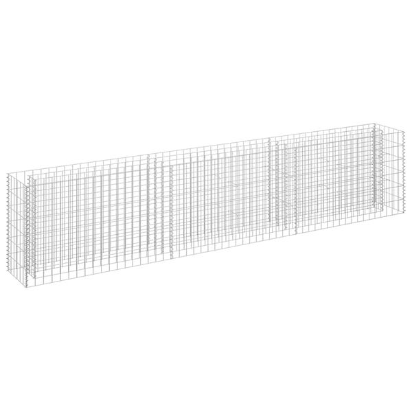 vidaXL Lit sur&eacute;lev&eacute; &agrave; gabion Acier galvanis&eacute; 270x30x60 cm