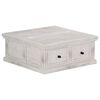 vidaXL Table basse Blanc 70x70x30 cm Bois de manguier massif
