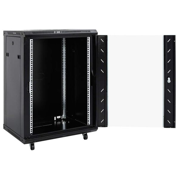 vidaXL Coffret de r&eacute;seau 15U 19" IP20 noir 60x45x86 cm
