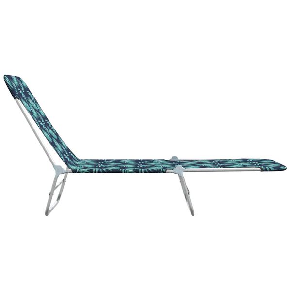 vidaXL Chaises longues pliables lot de 2 Acier tissu Motif de feuilles