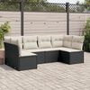 vidaXL Salon de jardin 6 pcs avec coussins noir r&eacute;sine tress&eacute;e