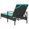 vidaXL Chaise longue avec coussin Noir 63 x 200 x 81 cm Résine tressée (États-Unis uniquement)